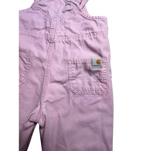 Carhartt pink baby girls floral bib overalls embroidered baby girl size 9 months - Picture 7 of 8